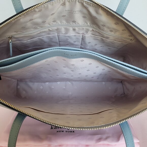 KATE SPADE All Day Crossgrain Leather Top-zip Large Tote- Ocean Beach color πβ - Picture 13 of 16